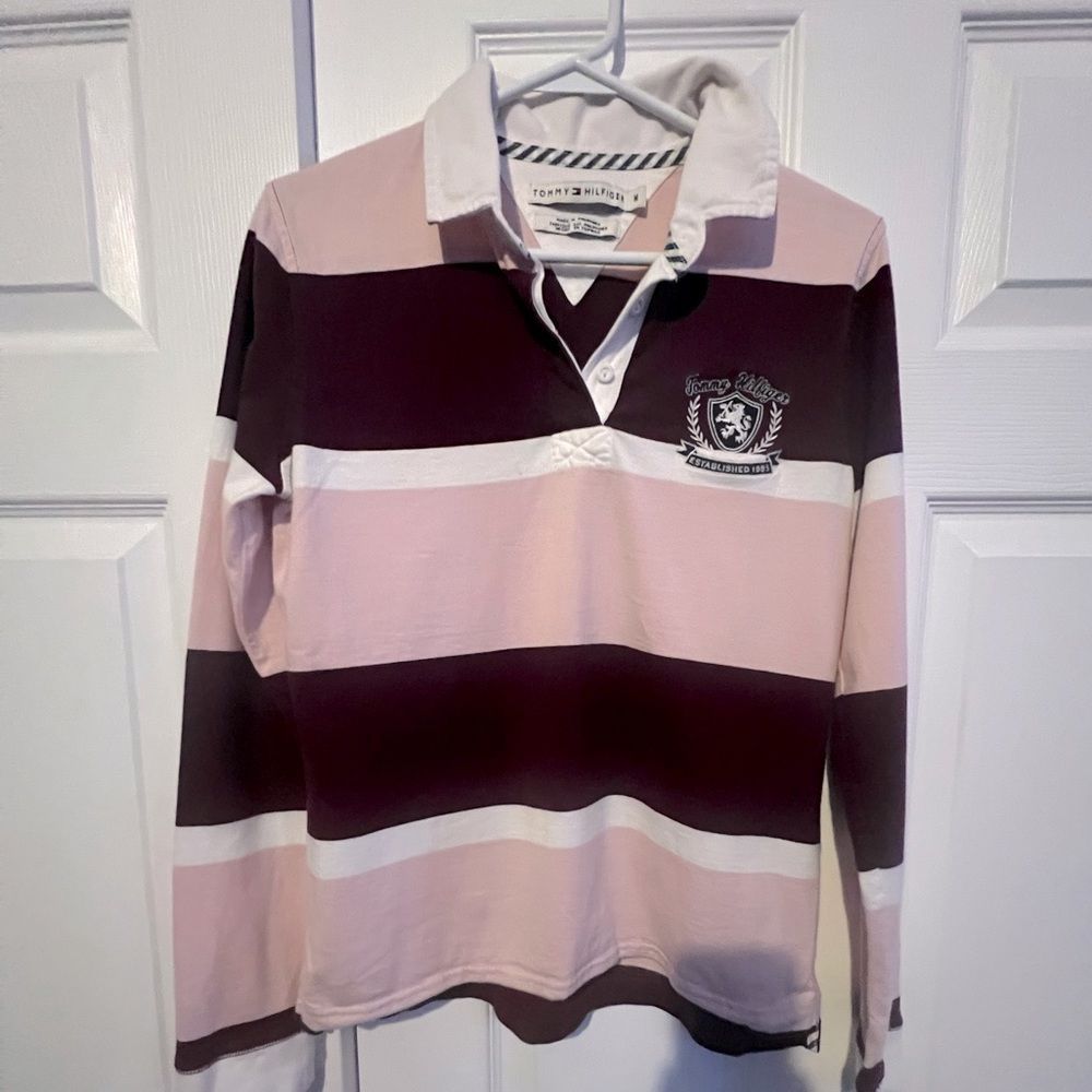 Acadamia Tommy Hilfiger Collared Preppy Long Sleeve Polo S : M